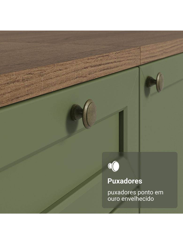 Armário Aéreo 70 cm 2 Portas Rustic/Verde Vik Madesa