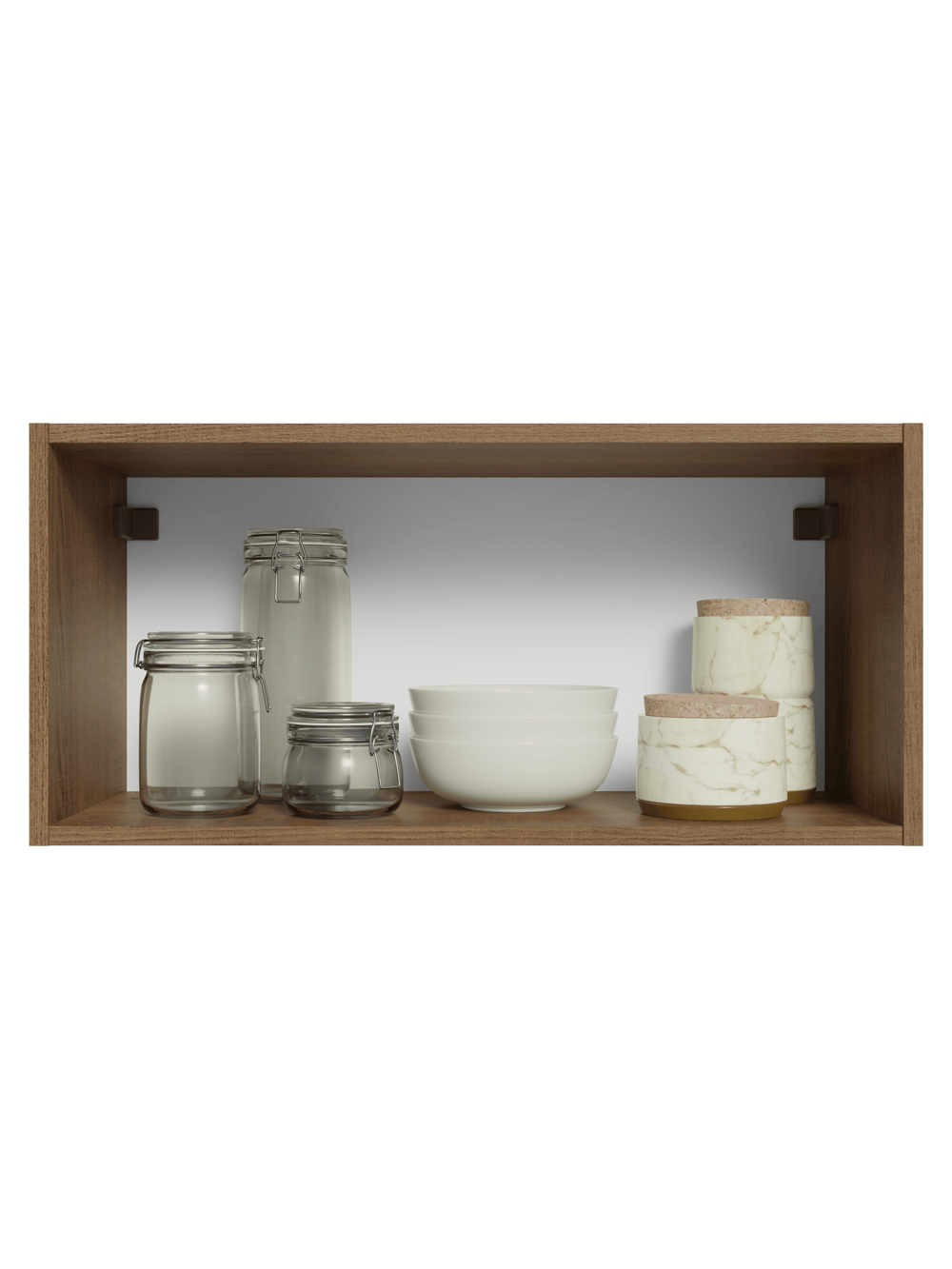 Armário Aéreo 70 cm 1 Porta Basculante Rustic/Branco Vik Madesa