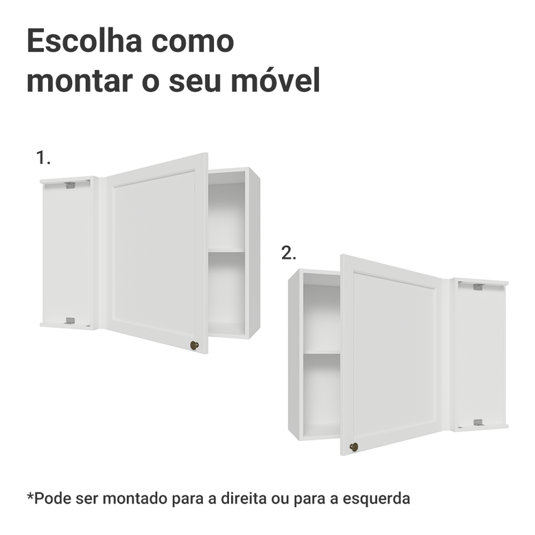 Armário Aéreo de Canto 1 Porta Branco Vik Madesa