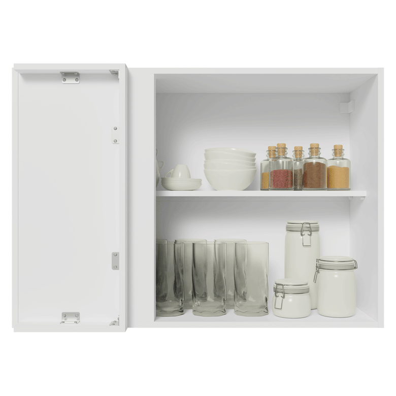 Armário Aéreo de Canto 1 Porta Branco Vik Madesa