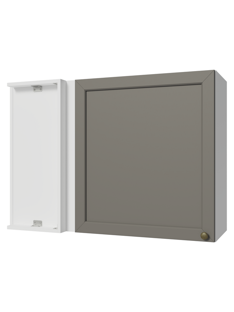 Armário Aéreo de Canto 1 Porta Branco/Cinza Vik Madesa