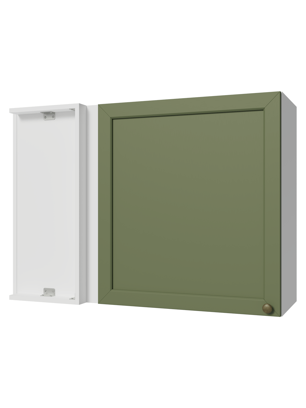 Armário Aéreo de Canto 1 Porta Branco/Verde Vik Madesa - Branco/Verde