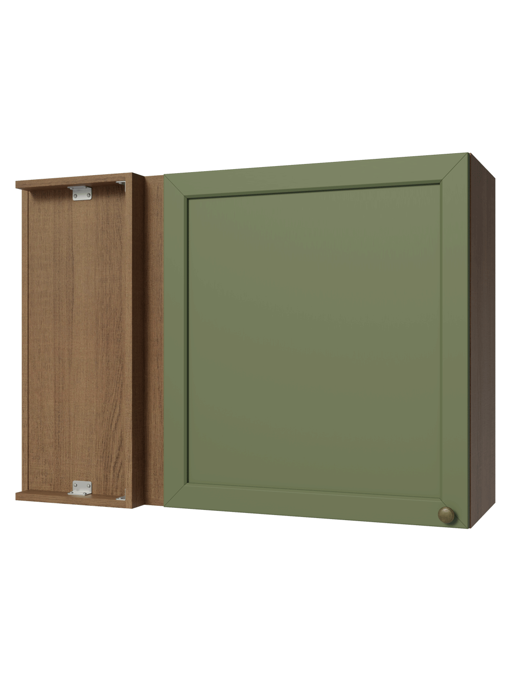 Armário Aéreo de Canto 1 Porta Rustic/Verde Vik Madesa - Rustic/Verde