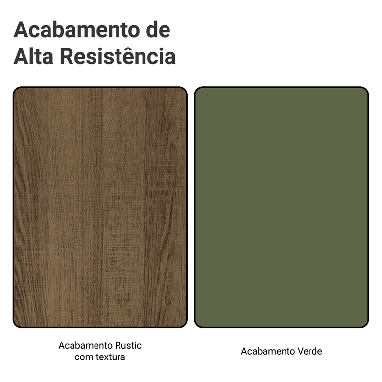 Armário Aéreo de Canto 1 Porta Rustic/Verde Vik Madesa