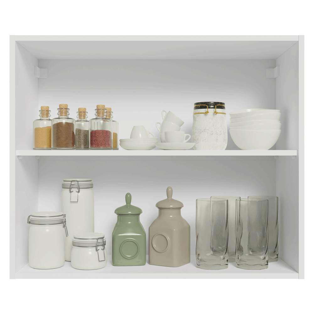 Armário Aéreo 80 cm 2 Portas Branco/Cinza Vik Madesa