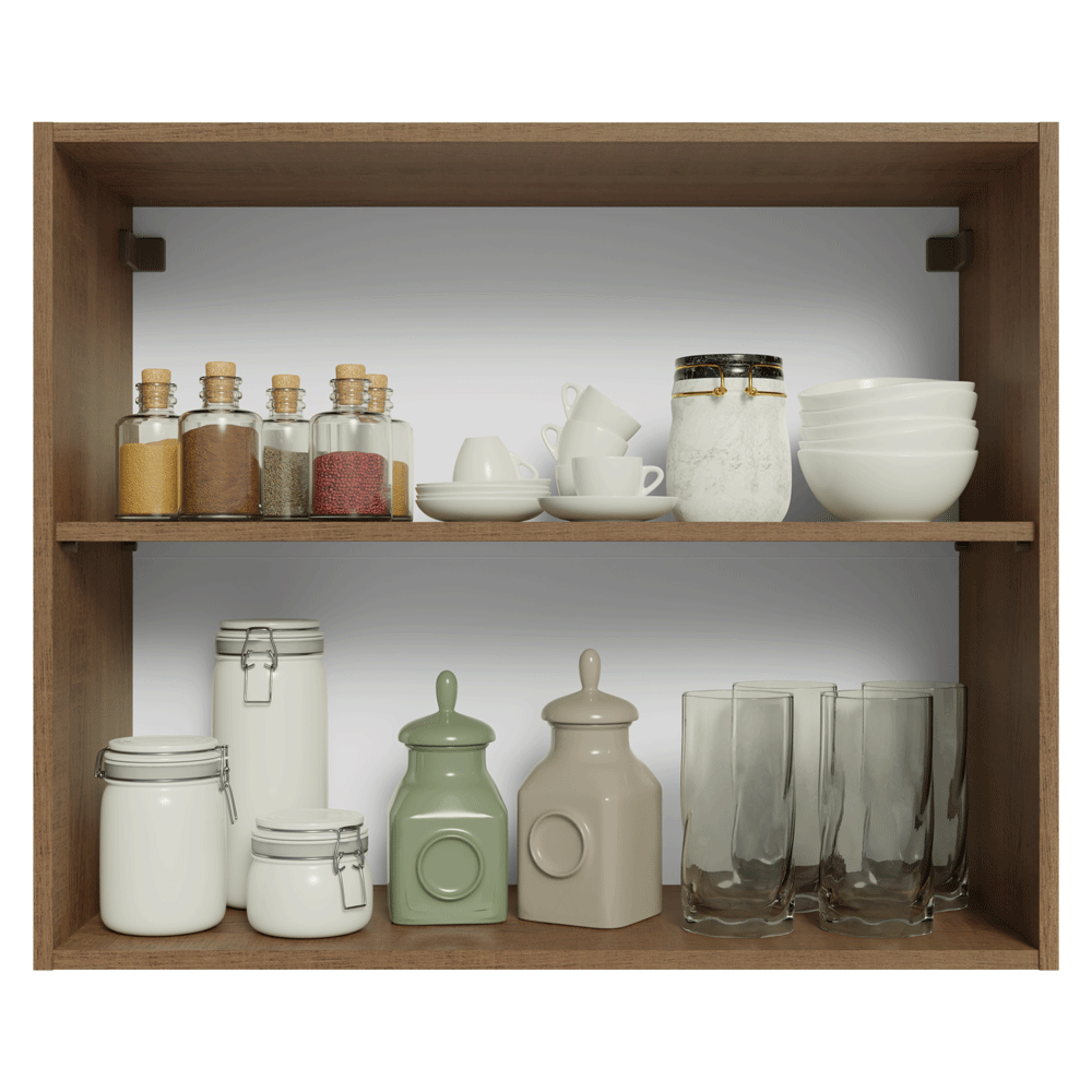 Armário Aéreo 80 cm 2 Portas Rustic/Branco Vik Madesa