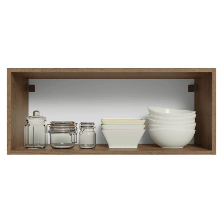 Armário Aéreo 80 cm 1 Porta Basculante Rustic/Branco Vik Madesa