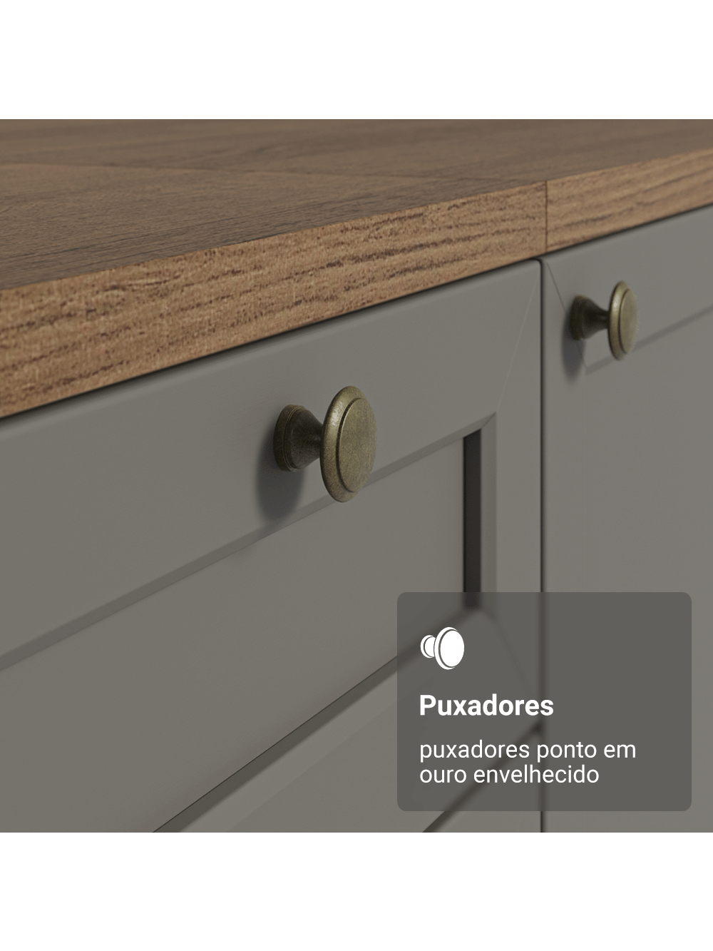 Armário Aéreo 80 cm 1 Porta Basculante Rustic/Cinza Vik Madesa