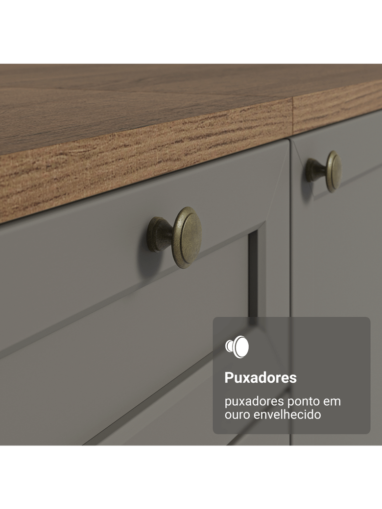 Armário Aéreo 80 cm 1 Porta Basculante Rustic/Cinza Vik Madesa