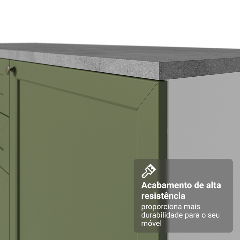 Paneleiro 60 cm 3 Portas Branco/Verde Vik Madesa