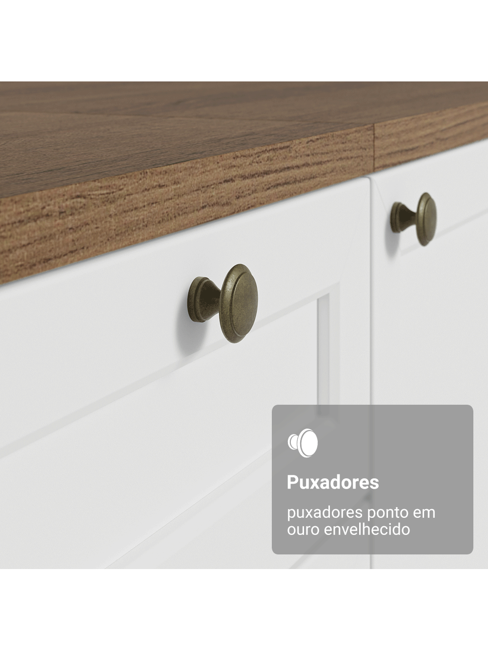 Paneleiro 60 cm 3 Portas Rustic/Branco Vik Madesa