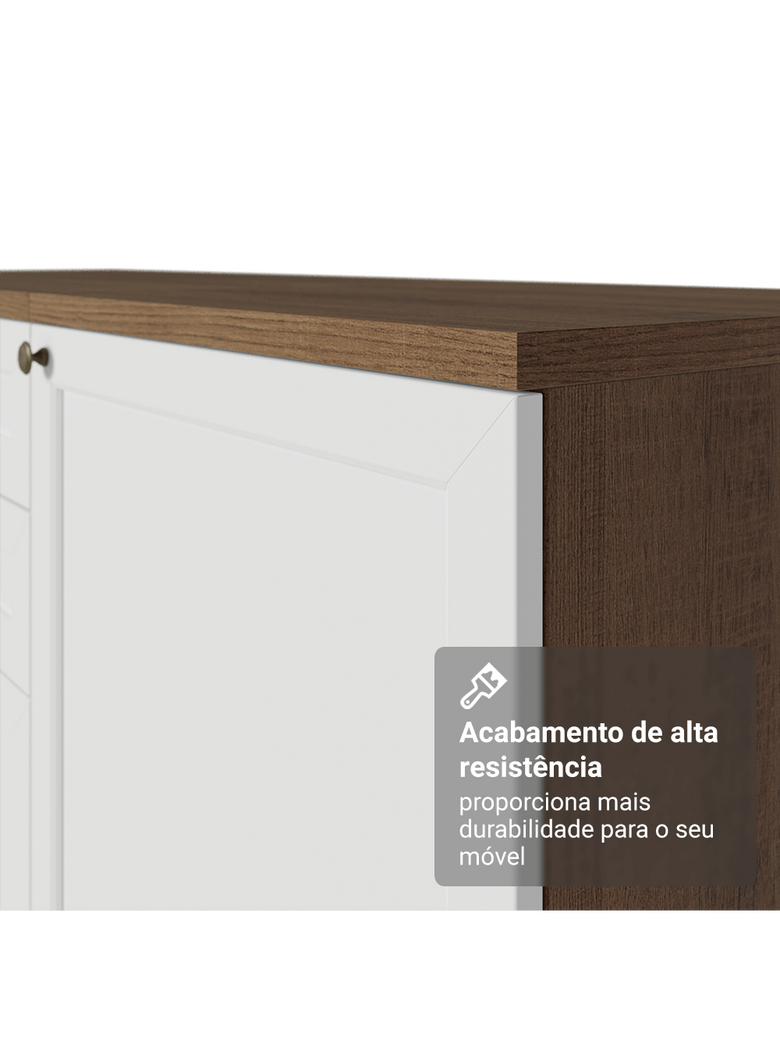Paneleiro 60 cm 3 Portas Rustic/Branco Vik Madesa