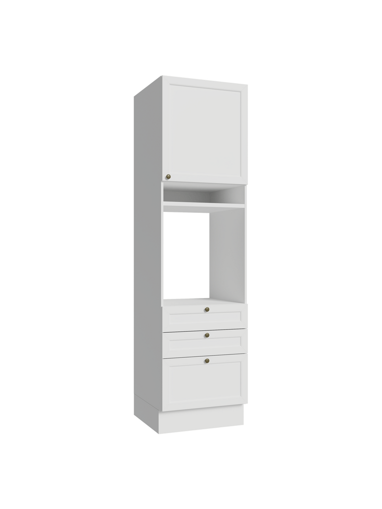 Torre Quente 60 cm 1 Porta 3 Gavetas Branco Vik Madesa