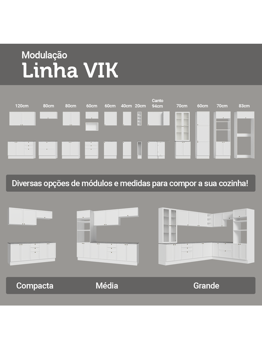 Torre Quente 60 cm 1 Porta 3 Gavetas Branco Vik Madesa