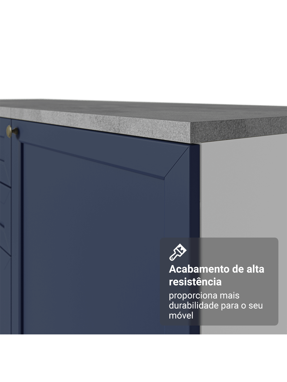 Torre Quente 60 cm 1 Porta 3 Gavetas Branco/Azul Vik Madesa