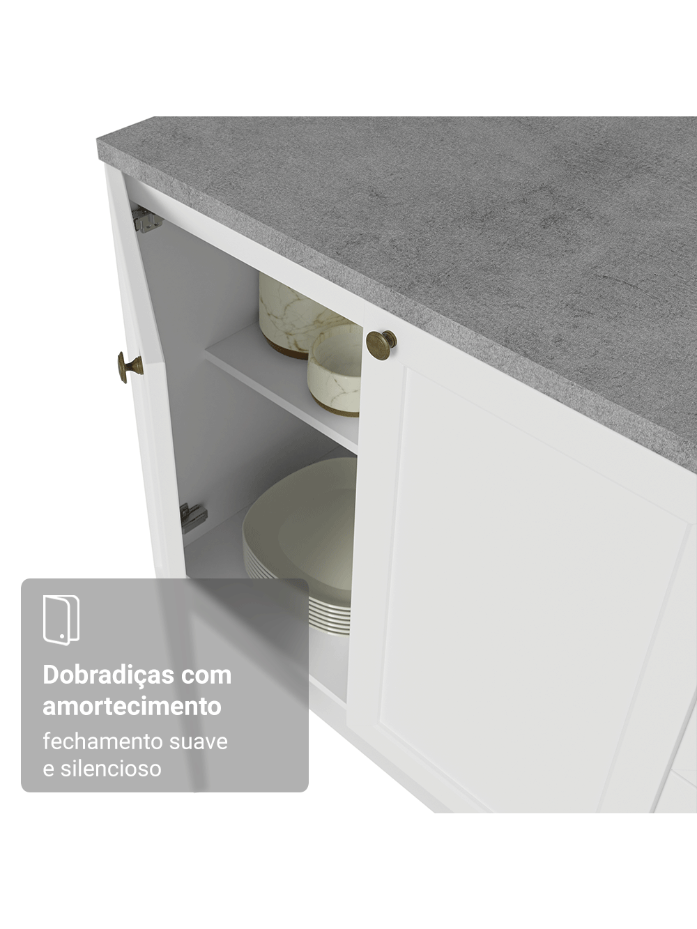 Torre Quente 70 cm 3 Portas Branco Vik Madesa