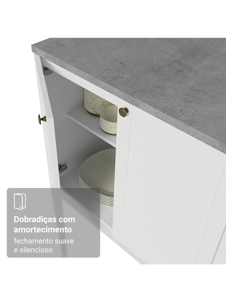 Torre Quente 70 cm 3 Portas Branco Vik Madesa