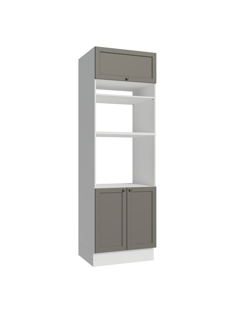 Torre Quente 70 cm 3 Portas Branco/Cinza Vik Madesa - Branco/Cinza