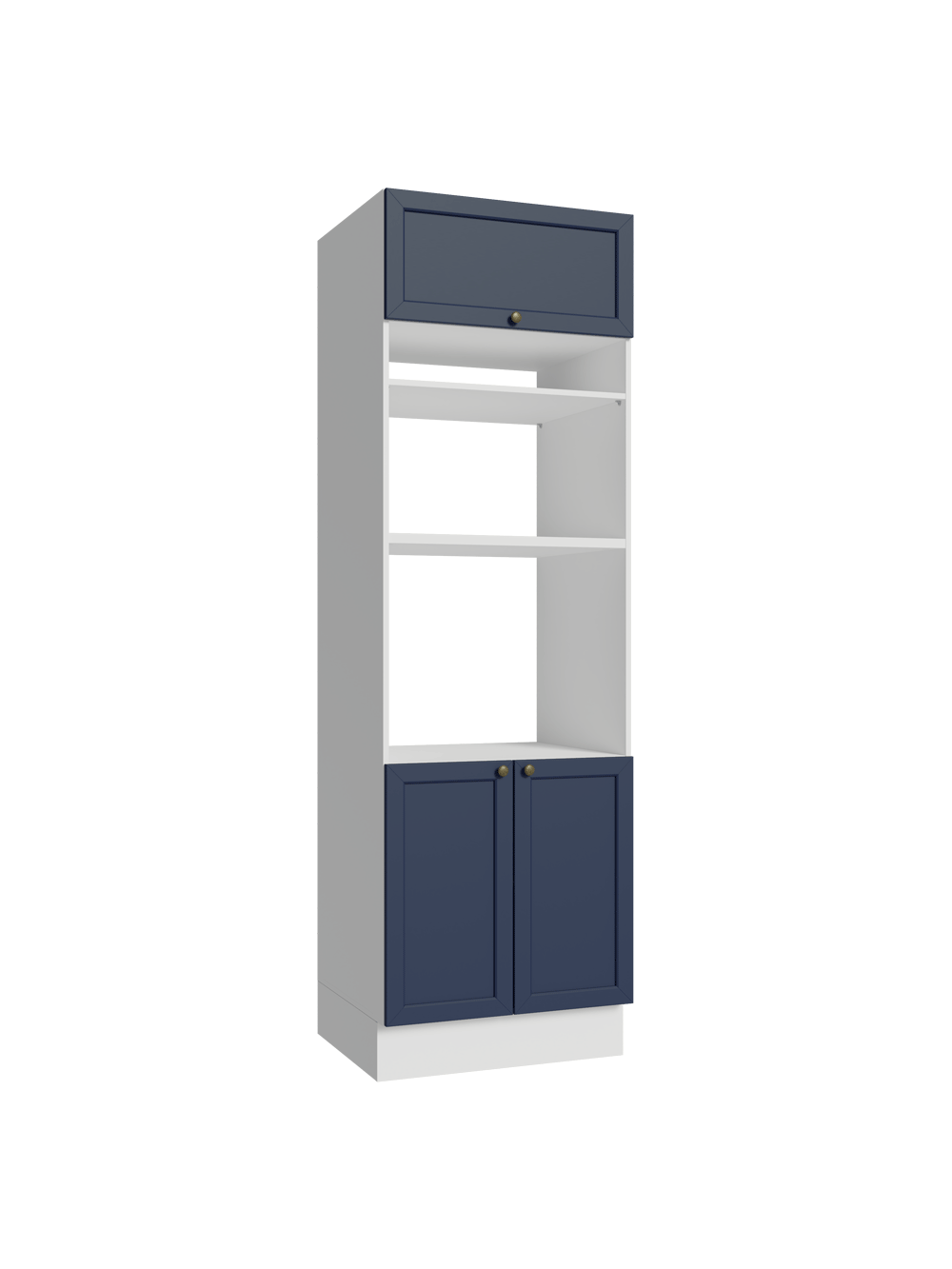 Torre Quente 70 cm 3 Portas Branco/Azul Vik Madesa - Branco/Azul