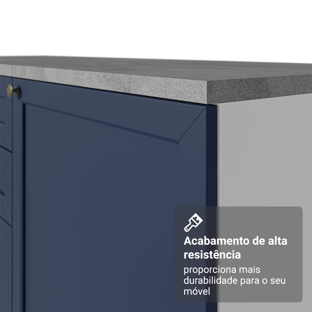 Torre Quente 70 cm 3 Portas Branco/Azul Vik Madesa