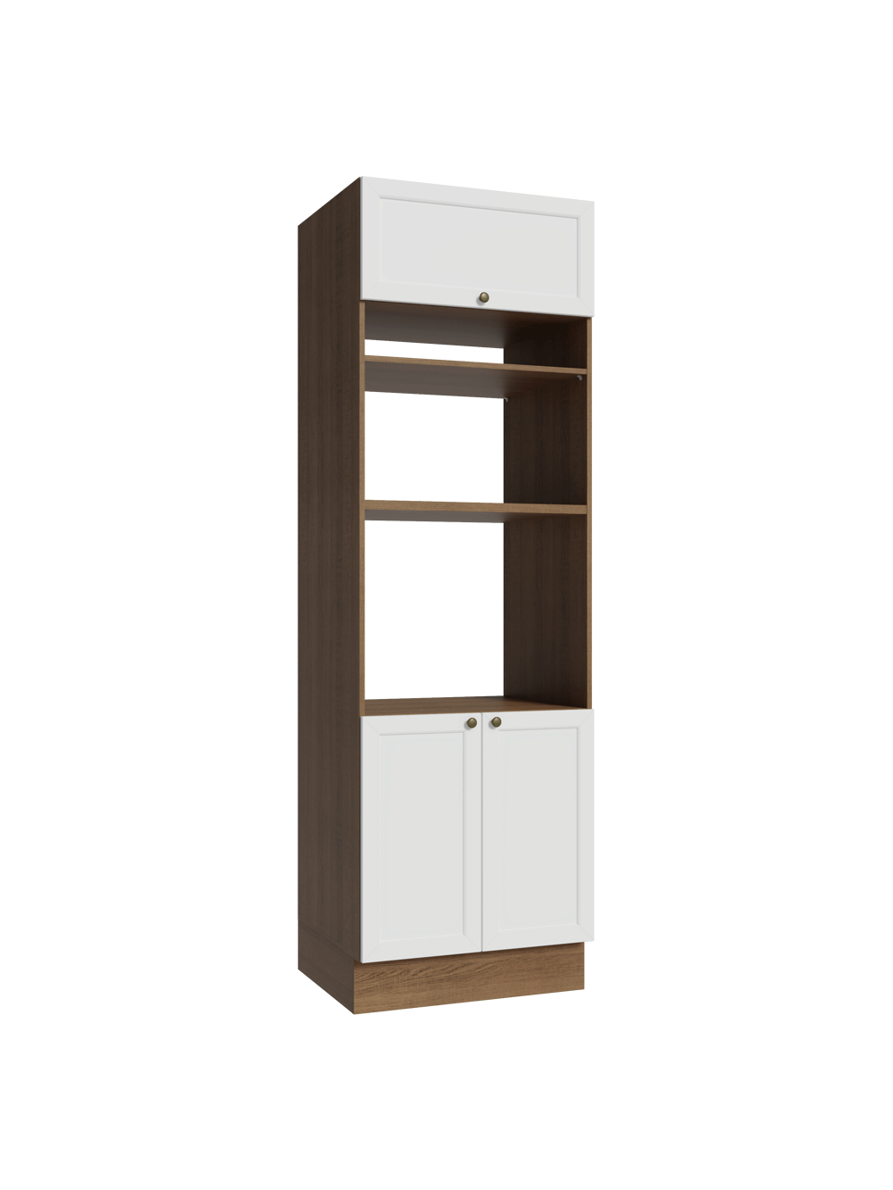 Torre Quente 70 cm 3 Portas Rustic/Branco Vik Madesa - Rustic/Branco