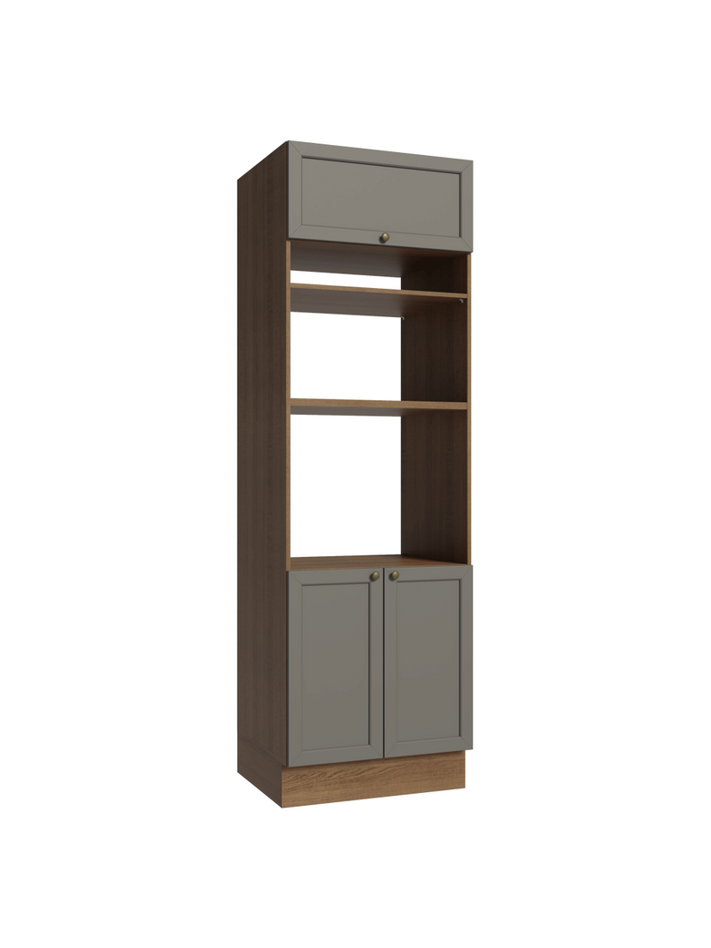 Torre Quente 70 cm 3 Portas Rustic/Cinza Vik Madesa