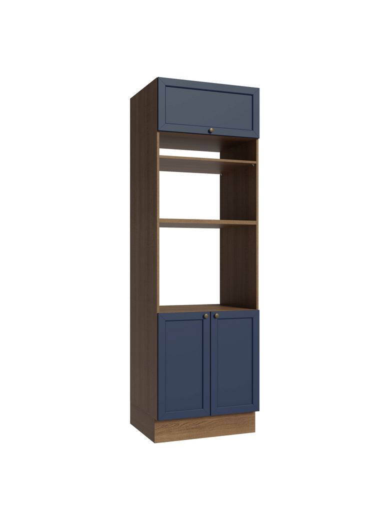 Torre Quente 70 cm 3 Portas Rustic/Azul Vik Madesa