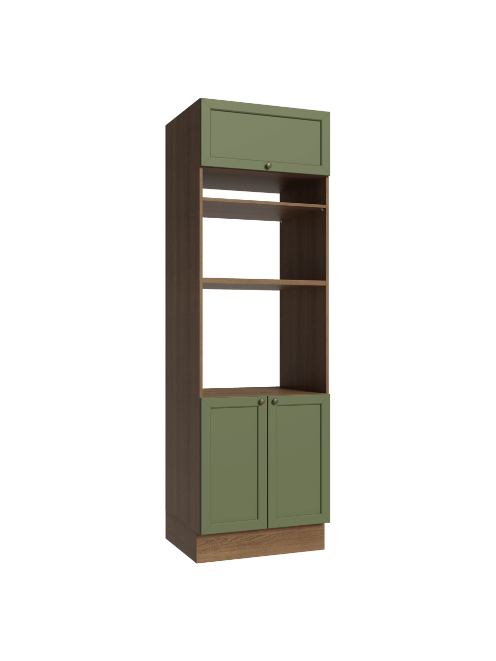 Torre Quente 70 cm 3 Portas Rustic/Verde Vik Madesa - Rustic/Verde