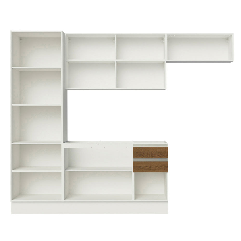 Armário de Cozinha Compacta 100% MDF 260cm Portas Branco/Rustic Acordes Madesa 02