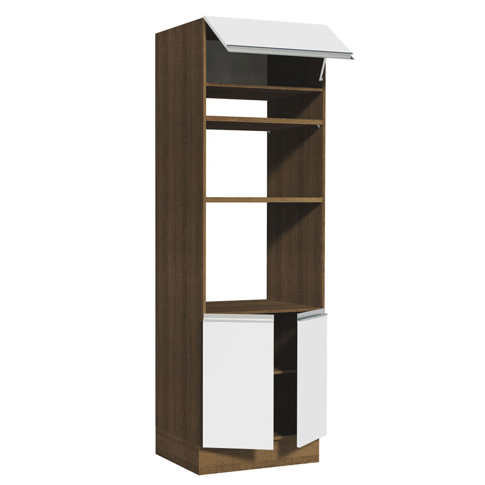 Torre Quente Madesa Glamy 70 cm 3 Portas Rustic/Branco