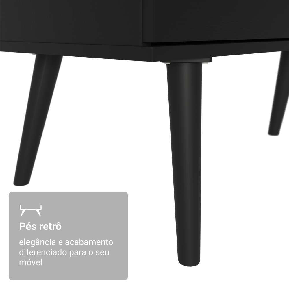 Mesa de Escritório em L 3 Gavetas Prreto Lisboa Madesa XA