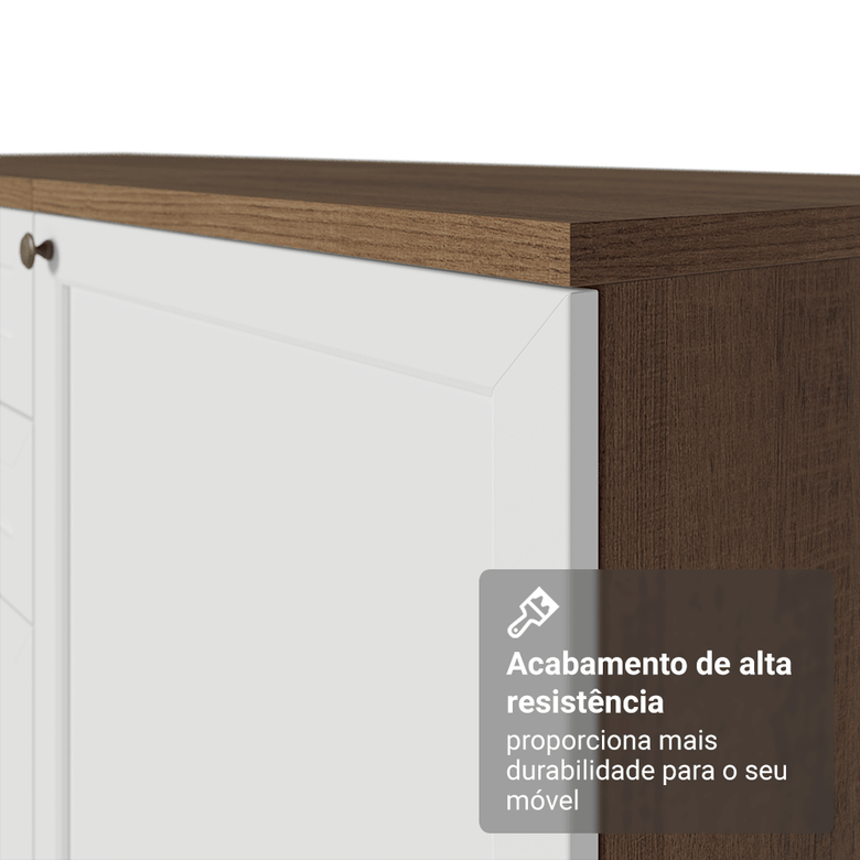 Armário de Cozinha Compacta 180 cm Rustic/Branco Vik Madesa 01