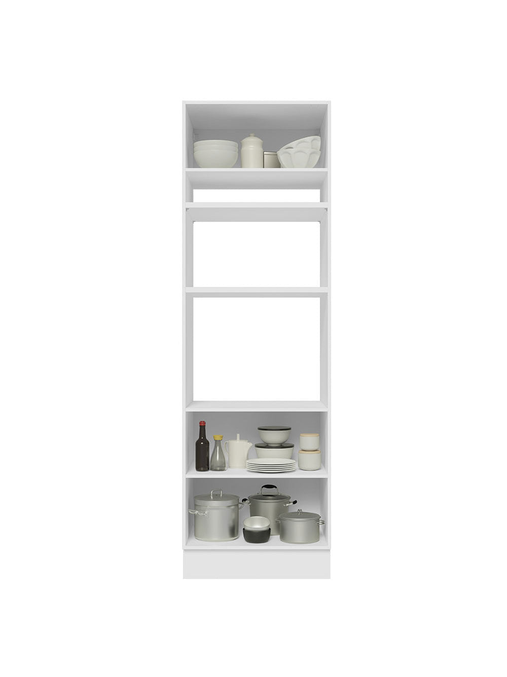 Torre Quente Madesa Glamy 70 cm 3 Portas Branco/Rustic