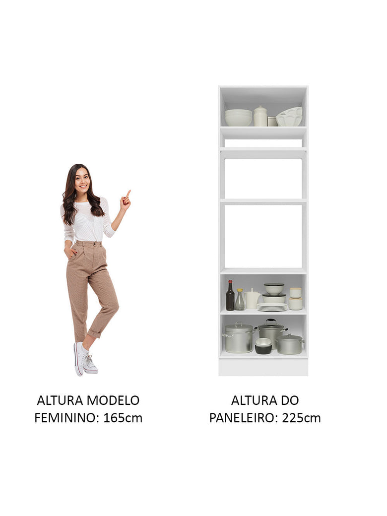 Torre Quente Madesa Glamy 70 cm 3 Portas Branco/Rustic