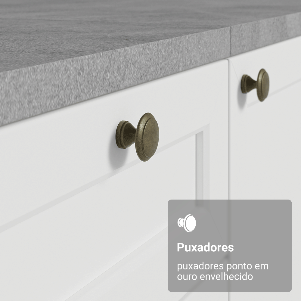 Armário de Cozinha Completa 270 cm Branco Vik Madesa 01