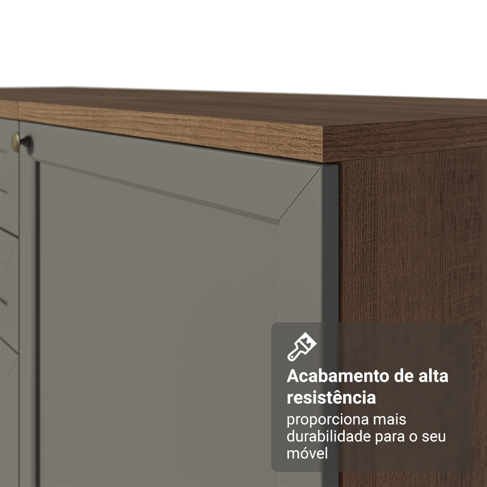 Armário de Cozinha Completa 270 cm Rustic/Cinza Vik Madesa 01