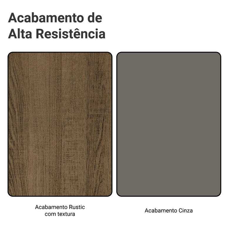 Armário de Cozinha Compacta 180 cm Rustic/Cinza Vik Madesa 02