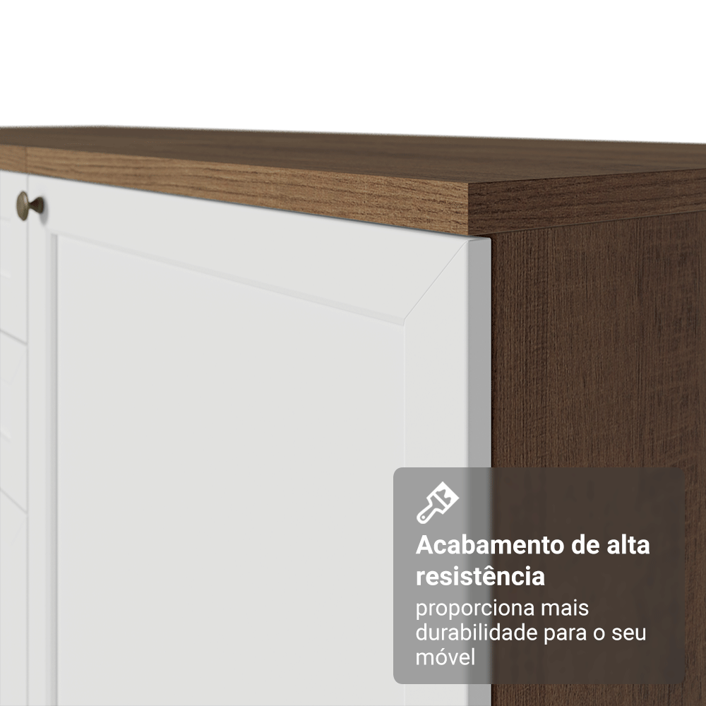 Armário de Cozinha Completa 280 cm Rustic/Branco Vik Madesa 01