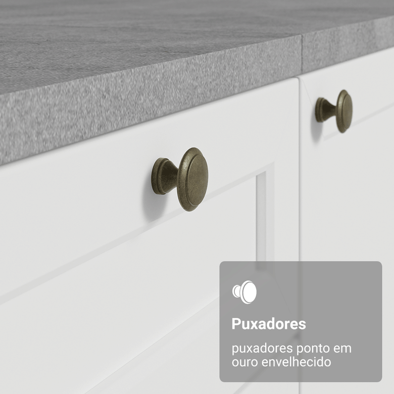 Armário de Cozinha Completa 310 cm Branco Vik Madesa 01