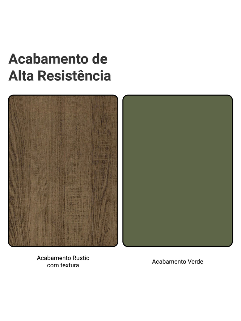 Armário de Cozinha Completa 310 cm Rustic/Verde Vik Madesa 01