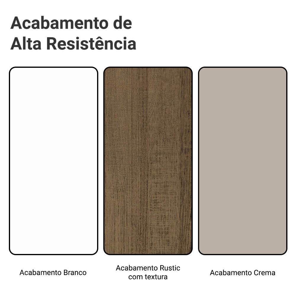 Armário de Cozinha Compacta 100% MDF 180 cm Branco/Rustic/Crema Smart Madesa 03