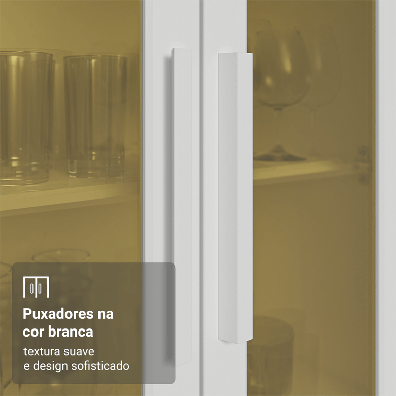 Armário de Cozinha Completa 100% MDF 240 cm Branco Smart Madesa 01