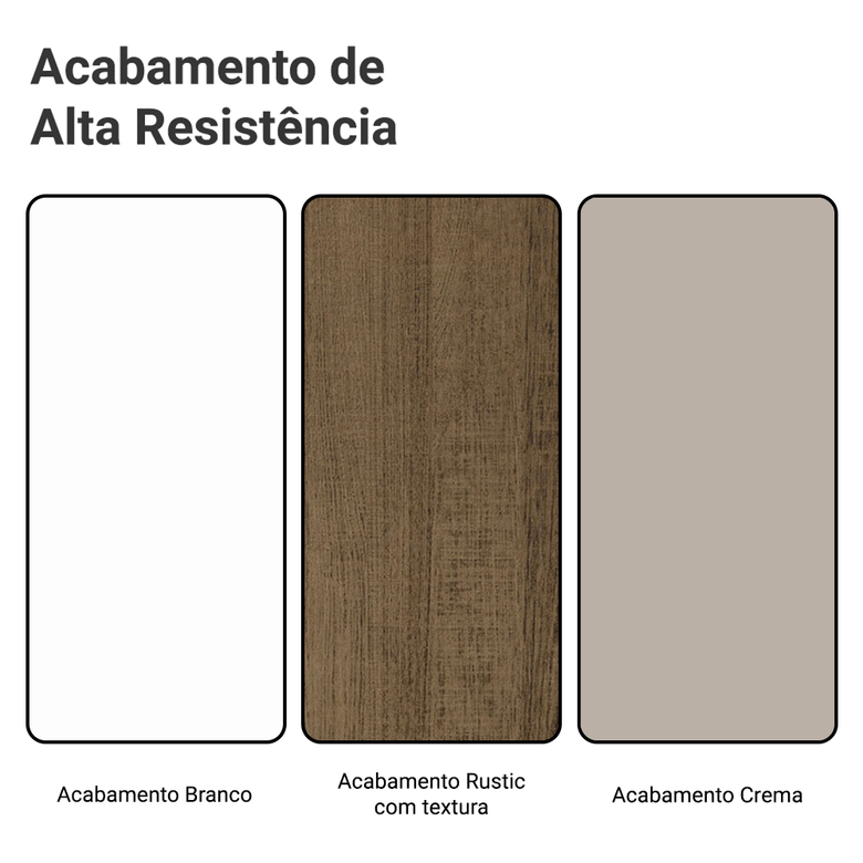 Armário de Cozinha Completa 100% MDF 300 cm Branco/Rustic/Crema Smart Madesa 04
