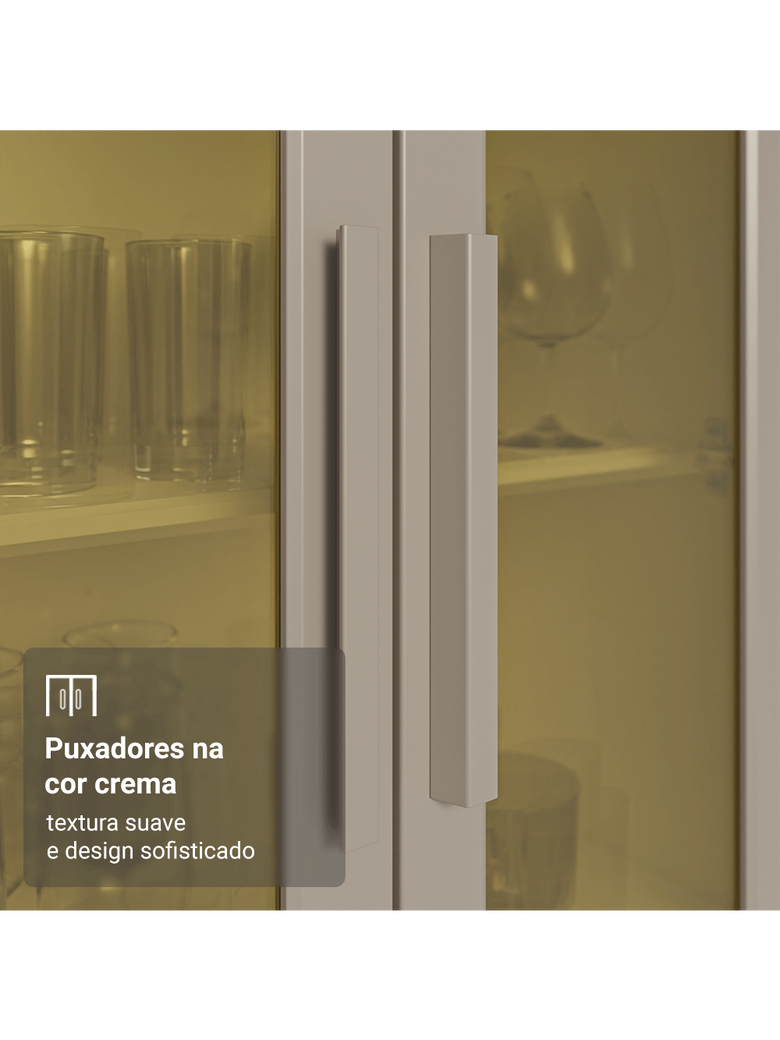 Armário de Cozinha Completa 100% MDF 300 cm Branco/Rustic/Crema Smart Madesa 04