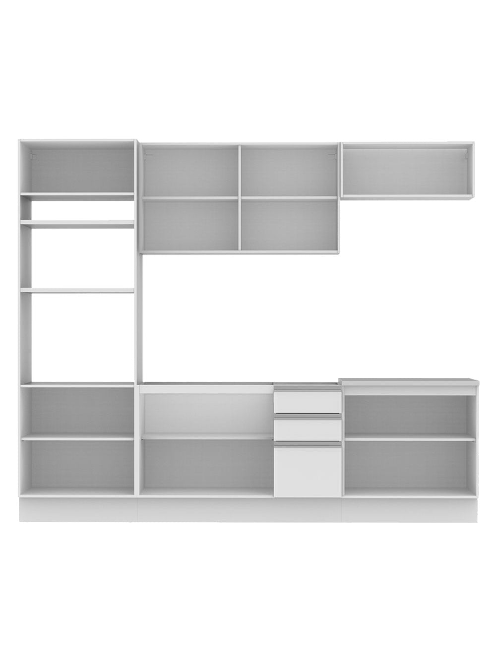 Armário de Cozinha Completa 270cm Branco Viena Madesa 02