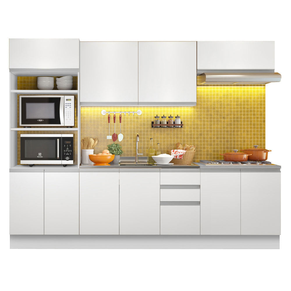 Armário de Cozinha Completa 270cm Branco Viena Madesa 02 - Branco