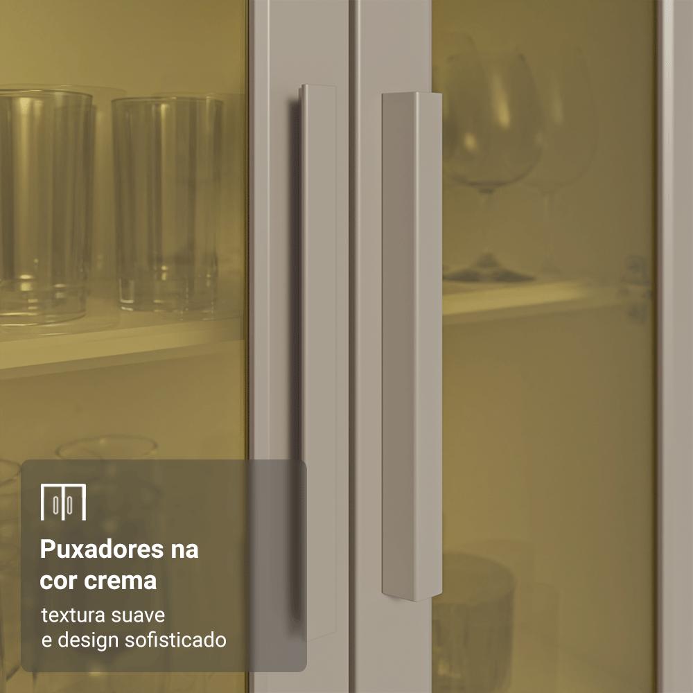 Armário de Cozinha Completa 100% MDF 310 cm Branco/Rustic/Crema Smart Madesa 04