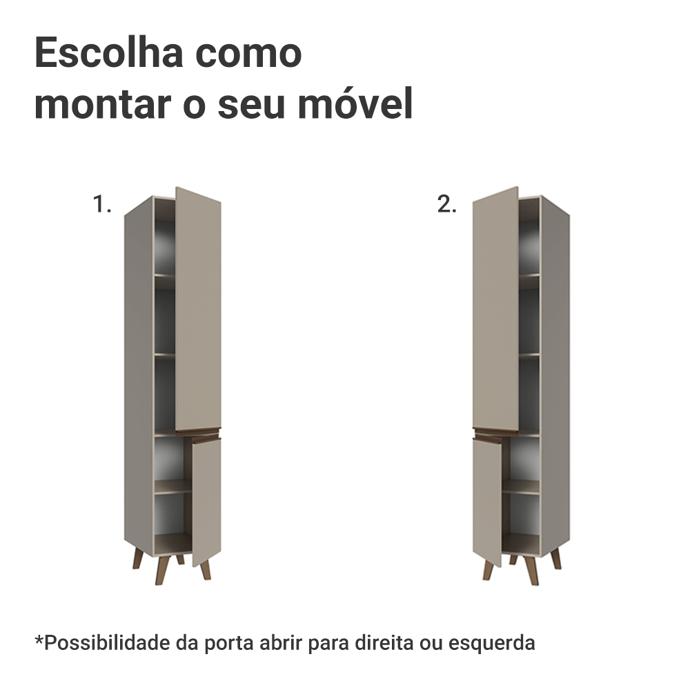 Paneleiro 40 cm 2 Portas Com Pés Crema Nice Madesa