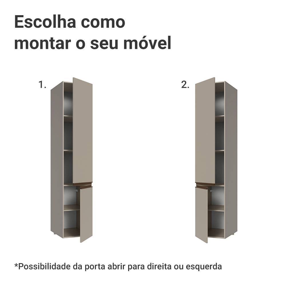 Paneleiro 40 cm 2 Portas Suspenso Crema Nice Madesa