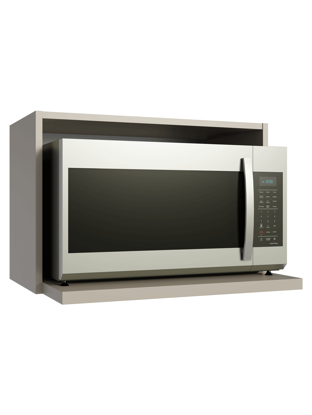 Armário Aéreo 60 cm Nicho para Microondas e Forno Elétrico Crema Nice Madesa - Crema